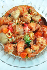 Spicy Indonesian Seblak with Assorted Toppings