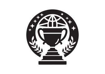 Trophy black Silhouette Vector Illustration