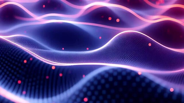 Dynamic audio waveform equalizer visualization created with computer-generated graphics in vibrant colors, audio waveform equalizer Computer generated seamless abstract motion background