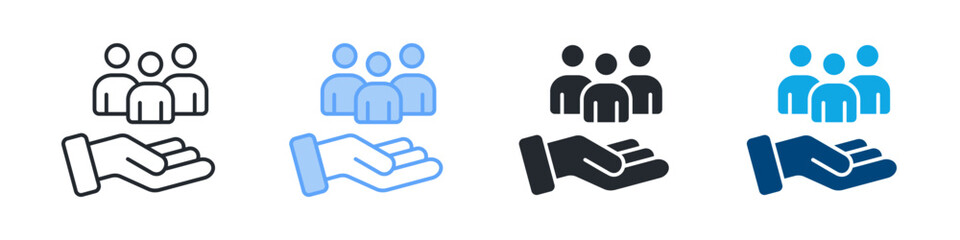 Obraz premium Responsibility Icon Set Multiple Style. Designed In Outline, Blue, Glyph, Dual Tone