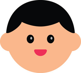 A cute flat-style avatar illustration of a character's face. Perfect for use in profile icons, customer service visuals, educational materials, sticker designs, or character-based UI elements.