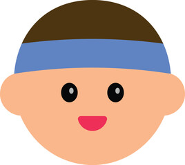 A cute flat-style avatar illustration of a character's face. Perfect for use in profile icons, customer service visuals, educational materials, sticker designs, or character-based UI elements.