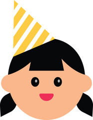 A cute flat-style avatar illustration of a character's face. Perfect for use in profile icons, customer service visuals, educational materials, sticker designs, or character-based UI elements.
