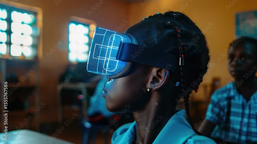 Poster Student learning with virtual reality technology in educational setting, useful for e-learning and online courses