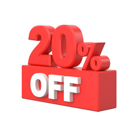 3D Bold Red 20% Discount 