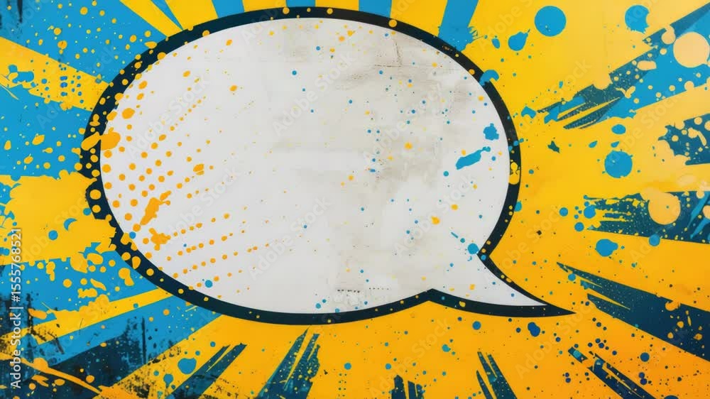 Poster colorful background featuring a speech bubble with possibilities for various uses such as illustrati