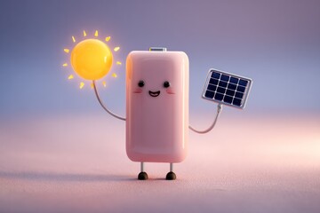 Cute Solar-Powered Battery Character