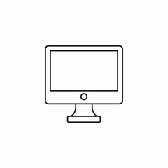 desktop computer monitor icon sign vector
