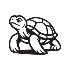 Majestic turtle drawing with hard shell and strong stance pose