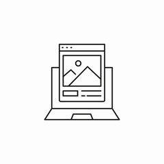 laptop image display icon sign vector