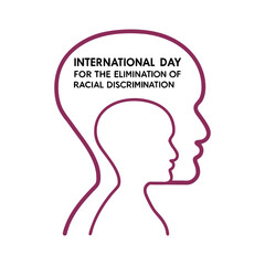 International day for the elimination of racial discrimination with head silhouettes