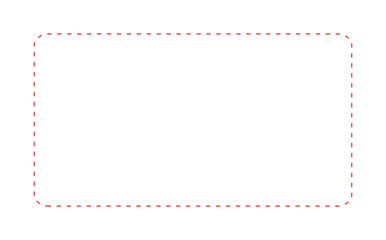 シンプルでかわいい赤い破線/点線の飾り罫 - 長方形のフレームやバナー、装飾パーツ - 16:9