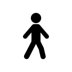 Fototapeta premium Simple black standing person icon isolated on white background