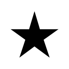 A simple black fivepointed star isolated on white background