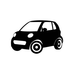 Small black car icon isolated on white background