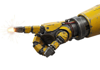 Isolated Industrial Robot Arm Pointing with Sparks