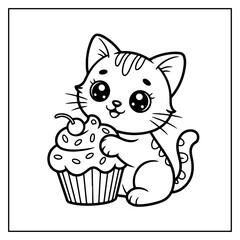 Cute Kawaii Coloring Book for Kids and Adults.