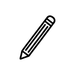 Obraz premium A simple black outline drawing of a pencil with a sharp point on a white background space