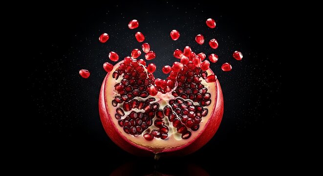 Vibrant Pomegranate Explosion: A Juicy Visual