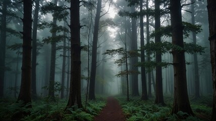 Fototapeta premium Misty Forest Path