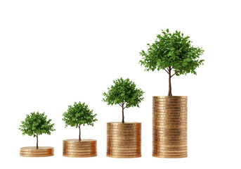 Isolated Growing Trees on Stacked Coins Financial Growth