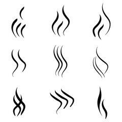 A collection of simple steam icons isolated on white background