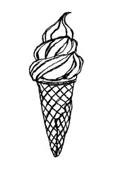 Hand-drawn Ice Cream doodle illustration