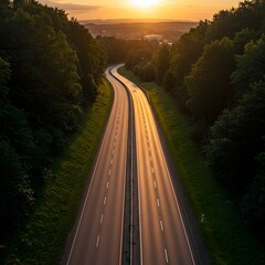 Fototapeta premium Highway at Sunset