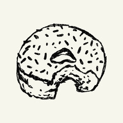Hand-drawn Donut doodle illustration