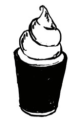 Hand-drawn Ice Cream doodle illustration