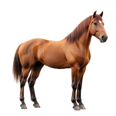 Obraz premium A brown horse standing isolated on transparent background