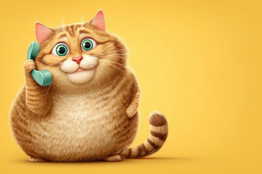  Funny cat sarcastic on the phone banner