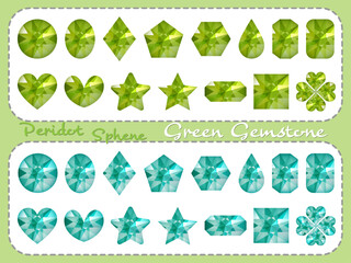 宝石■黄緑＆ブルーグリーンの宝石セット	
