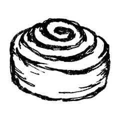 Hand-drawn Danish pastry doodle illustration