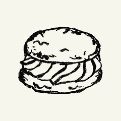 Hand-drawn Macaron doodle illustration