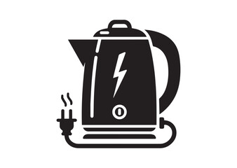 Obraz premium Electric Kettle Silhouette Black Vector Illustration