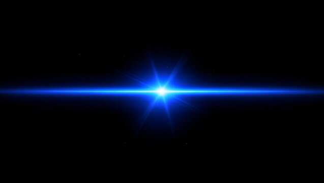 bright blue star shines brightly against a black background, with horizontal rays extending outward. This simple, striking image is great for space or sci-fi themed projects.