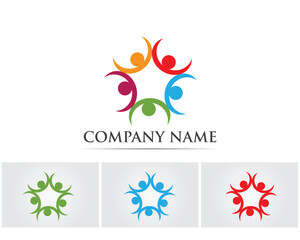 Fototapeta premium Community people care logo and symbols template