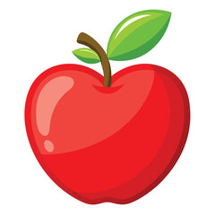 red apple with leaf