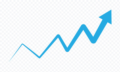 Growing business 3d green arrow on white. Profit arow Vector illustration. Business concept, growing chart. Concept of sales symbol icon with arrow moving up. Economic Arrow With Growing Trend. EPS 10