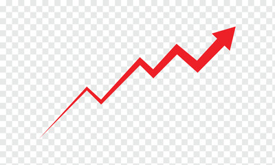 Growing business 3d green arrow on white. Profit arow Vector illustration. Business concept, growing chart. Concept of sales symbol icon with arrow moving up. Economic Arrow With Growing Trend. EPS 10