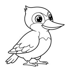 cute bird outline vector for kids and nature theme