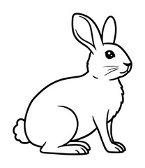 Obraz premium bunny rabbit outline vector icon for spring or easter