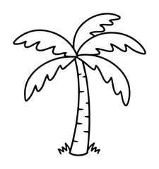 palm tree outline vector icon for tropical or beach theme