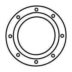 ship porthole outline vector icon for nautical or marine theme