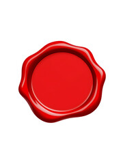 Blank Red Wax Seal - Formal Design Element - Branding and Invitation Graphic Isolated transparent background 