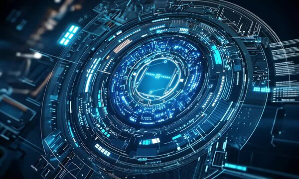 Futuristic Digital HUD Interface Background