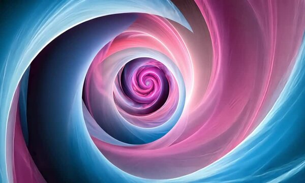 Abstract spiral tunnel animation background loop in pink and blue color for vj visuals and motion graphics