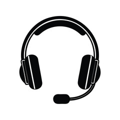 Headphones logo silhouette bold and minimal icon vector illustration