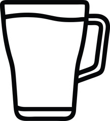 Simple Line Art Illustration of a Mug or Glass with Handle